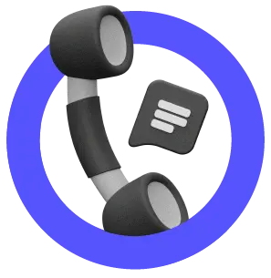 Phone receiver and message bubble icon for getting in touch with Onyx Growth Lab